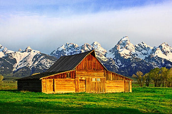 Wooden-Hut, wooden, , hut, beautiful, mountains HD wallpaper