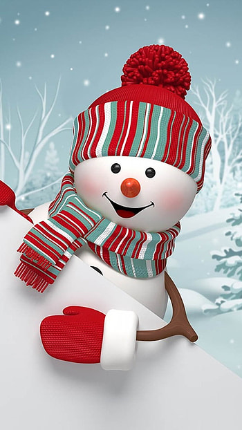 Cute Christmas, Cute Snowman HD phone wallpaper