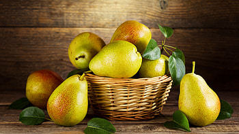 Basket, Pear HD wallpaper