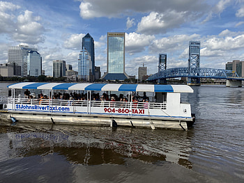 Water taxis, St. Johns River, Downtown Jacksonville HD wallpaper