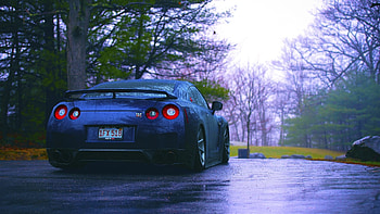 Nissan R35 Blue Car HD wallpaper