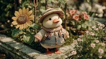 Duck - Garden, toy animals, AI Art, cute, duck HD wallpaper