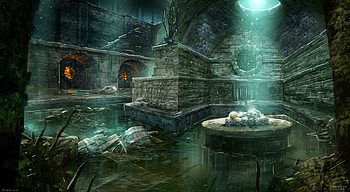 Gothic Halloween, artwork, scary, oven, light, stone HD wallpaper