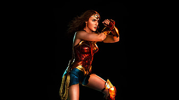 Wonder Woman movie, Gal Gadot actress, Black background, Superheroines HD wallpaper