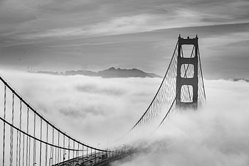 Cities, Clouds, Fog, Bridge, Bw, Chb HD wallpaper