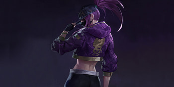 Akali, purple hair, League of Legends, artwork HD wallpaper