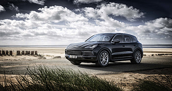 Porsche Cayenne, beach, outdoor, black, 2018 HD wallpaper