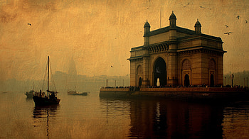 Sepia Gateway of India — Mumbai Monument Quad, India, Monument, Sepia HD wallpaper