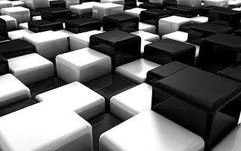 awesome abstract black white blocks cubes digital art resolution HD wallpaper