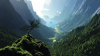 Earth - Mountain Tree Nature River HD wallpaper