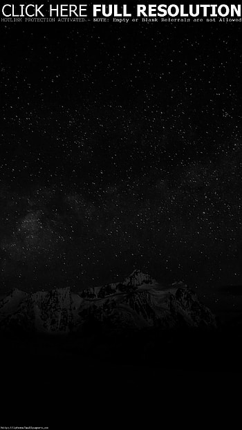 Starry Night Sky Mountain Nature Bw Dark Android - Android HD phone wallpaper