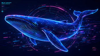 Neon Leviathan - Blue Whale HD wallpaper
