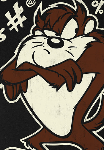 Tasmanian Devil, Looney Tunes, Cartoon T-shirt, Black background HD phone wallpaper