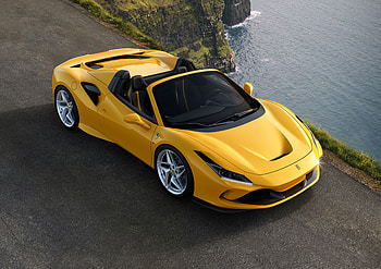 Off-road, yellow car, 2019 Ferrari F8 Spider HD wallpaper