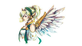 Mercy Angel Overwatch, mercy-overwatch, overwatch, games, xbox-games, ps-games, pc-games, 2016-games, artwork, artist, digital-art HD wallpaper