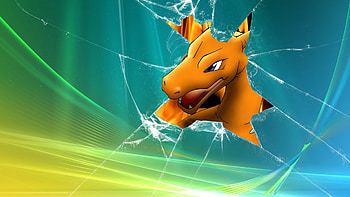 Pokemon, broken screen, Windows Vista, Charizard - / Jam.com HD wallpaper