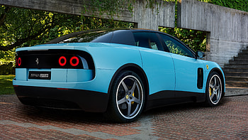 Ferrari Luce — Cyan Retro GT, Vehicle, Sports Car, Blue Car, Coupé HD wallpaper