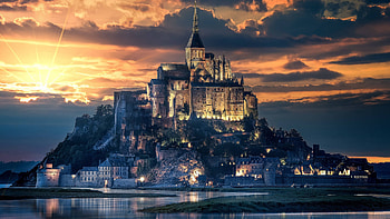 Mont-Saint-Michel, Castles HD wallpaper