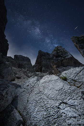 Blue sky, rocks, nature HD phone wallpaper