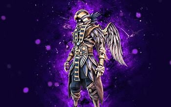Fallen Graven, , violet neon lights, Fortnite Battle Royale, Fortnite characters, Fallen Graven Skin, Fortnite, Fallen Graven Fortnite HD wallpaper