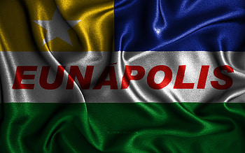 Eunapolis flag, , silk wavy flags, brazilian cities, Day of Eunapolis, Flag of Eunapolis, fabric flags, 3D art, Eunapolis, cities of Brazil, Eunapolis 3D flag HD wallpaper