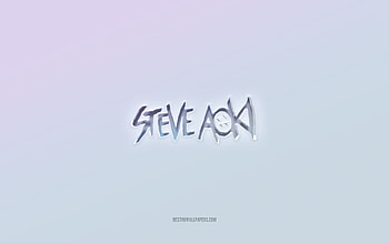 Steve Aoki logo, cut out 3d text, white background, Steve Aoki 3d logo, Steve Aoki emblem, Steve Aoki, embossed logo, Steve Aoki 3d emblem HD wallpaper