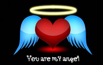 your my angel, wings, halo, heart HD wallpaper