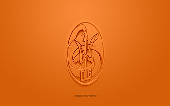 Deportivo La Guaira FC, creative 3D logo, orange background, Venezuelan football team, Venezuelan Primera Division, Caracas, Venezuela, 3d art, football, Deportivo La Guaira FC 3d logo HD wallpaper