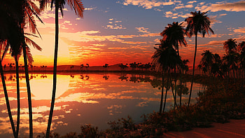 Reflection, Sunsets HD wallpaper