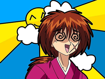 rurouni kenshin, dizzy, anime, samurai, clouds, funny, sun HD wallpaper