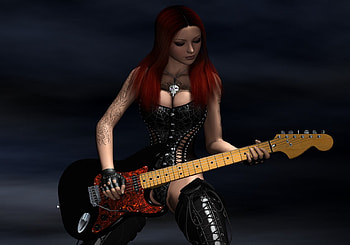Woman, music, 3d HD wallpaper
