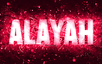 Happy Birtay Alayah, , pink neon lights, Alayah name, creative, Alayah Happy Birtay, Alayah Birtay, popular american female names, with Alayah name, Alayah HD wallpaper