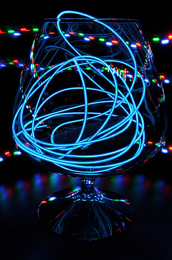 Shine, Light, Miscellanea, Miscellaneous, Lines, Neon, Painting, Light Painting, Wineglass, Goblet HD phone wallpaper