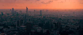 Cities, City, View From Above, Fog, Overview, Review, Bangkok HD wallpaper