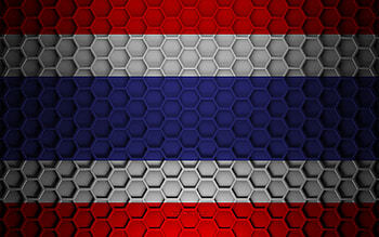 Thailand flag, 3d hexagons texture, Thailand, 3d texture, Thailand 3d flag, metal texture, flag of Thailand HD wallpaper