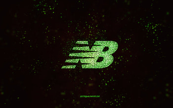 New Balance glitter logo, , black background, New Balance logo, green glitter art, New Balance, creative art, New Balance green glitter logo HD wallpaper