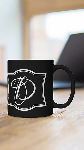 D Letter, Coffee Mug, black HD phone wallpaper