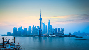 Shanghai Skyline, Skyline at dawn, Captivating view, stock HD wallpaper