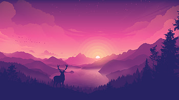 Lakeside Sunset Landscape HD wallpaper