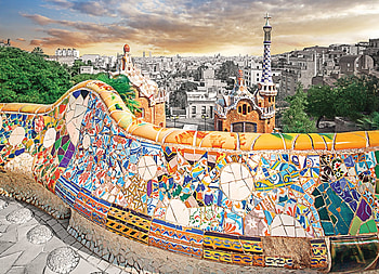 Barcelona Park Guell, spain, barcelona, wall, city, park HD wallpaper