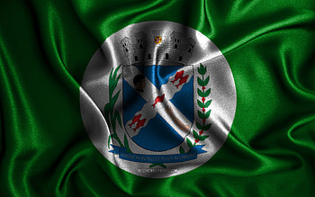Piracicaba flag, , silk wavy flags, brazilian cities, Day of Piracicaba, Flag of Piracicaba, fabric flags, 3D art, Piracicaba, cities of Brazil, Piracicaba 3D flag HD wallpaper