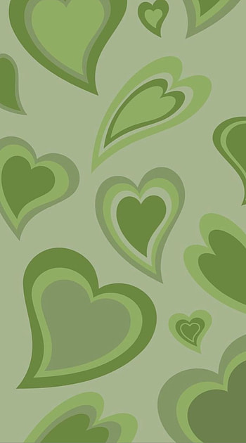 Green hearts HD phone wallpaper