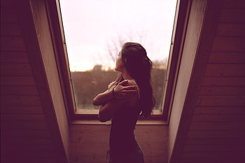 Girl Looking Out Through Window , girls, model HD wallpaper
