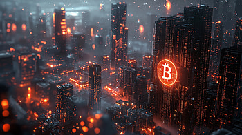 Futuristic Bitcoin Cyberpunk Cityscape, bitcoin, cyberpunk cityscape HD wallpaper