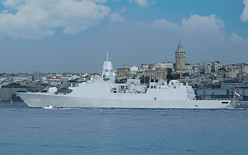 F805, HNLMS Evertsen, Dutch frigate, Royal Netherlands Navy, warships, Netherlands flag, NATO ships HD wallpaper