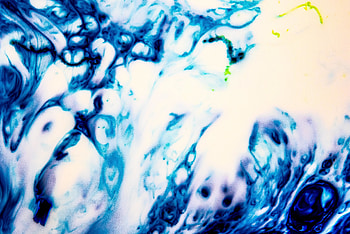 Blue and white, abstract art HD wallpaper