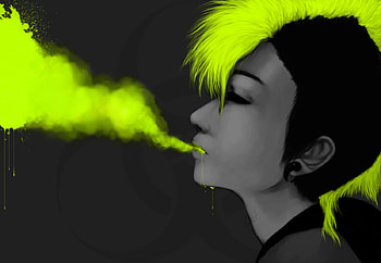 greeen a n d black, punk, black, sm o k e, green HD wallpaper