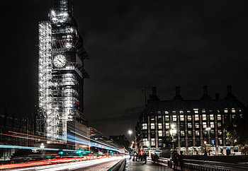 Cities, Night, Architecture, London, Building, Night City, Long-Term Exposure HD wallpaper