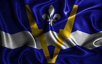 Shawinigan flag, , silk wavy flags, canadian cities, Day of Shawinigan, Flag of Shawinigan, fabric flags, 3D art, Shawinigan, cities of Canada, Shawinigan 3D flag HD wallpaper