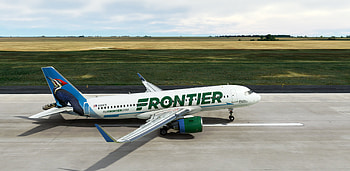 Frontier Airlines, Airline journey, Blue skies, Adventure awaits HD wallpaper